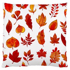 Autumn Pattern Large Flano Cushion Case (one Side) by designsbymallika