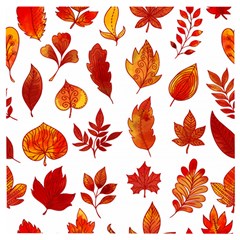 Autumn Pattern Wooden Puzzle Square by designsbymallika