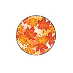 Autumn Leaves Pattern Hat Clip Ball Marker (4 Pack) by designsbymallika