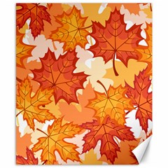 Autumn Leaves Pattern Canvas 8  X 10  by designsbymallika