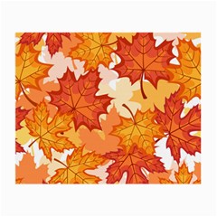 Autumn Leaves Pattern Small Glasses Cloth (2 Sides) by designsbymallika