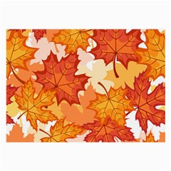 Autumn Leaves Pattern Large Glasses Cloth (2 Sides) by designsbymallika