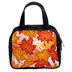 Autumn Leaves Pattern Classic Handbag (two Sides) by designsbymallika