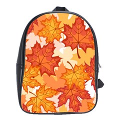 Autumn Leaves Pattern School Bag (large) by designsbymallika