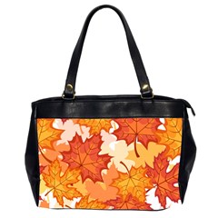 Autumn Leaves Pattern Oversize Office Handbag (2 Sides) by designsbymallika