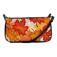 Autumn Leaves Pattern Shoulder Clutch Bag by designsbymallika