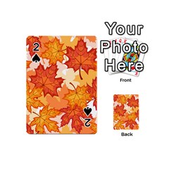 Autumn Leaves Pattern Playing Cards 54 Designs (mini) by designsbymallika