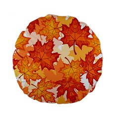 Autumn Leaves Pattern Standard 15  Premium Flano Round Cushions by designsbymallika