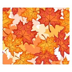 Autumn Leaves Pattern Double Sided Flano Blanket (small)  by designsbymallika