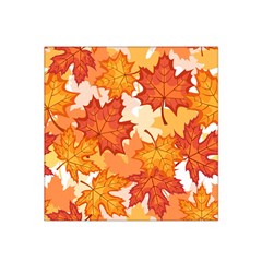 Autumn Leaves Pattern Satin Bandana Scarf by designsbymallika