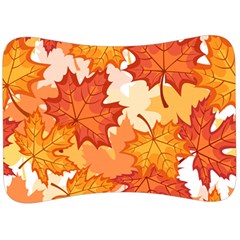 Autumn Leaves Pattern Velour Seat Head Rest Cushion by designsbymallika