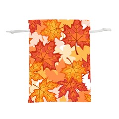 Autumn Leaves Pattern Lightweight Drawstring Pouch (l) by designsbymallika