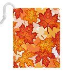 Autumn Leaves Pattern Drawstring Pouch (4XL) Back