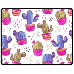 Cactus Love 4 Fleece Blanket (medium)  by designsbymallika