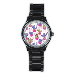 Cactus Love 4 Stainless Steel Round Watch by designsbymallika