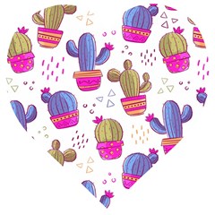 Cactus Love 4 Wooden Puzzle Heart by designsbymallika