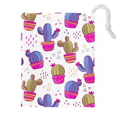 Cactus Love 4 Drawstring Pouch (4xl) by designsbymallika