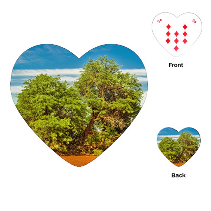 Carob Tree, Talampaya National Park, La Rioja, Argentina Playing Cards Single Design (Heart)