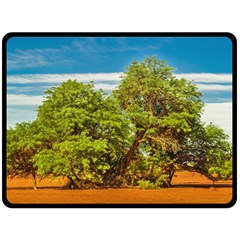 Carob Tree, Talampaya National Park, La Rioja, Argentina Double Sided Fleece Blanket (large)  by dflcprintsclothing