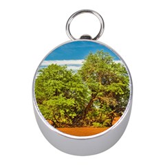 Carob Tree, Talampaya National Park, La Rioja, Argentina Mini Silver Compasses by dflcprintsclothing