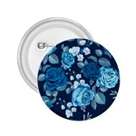 Blue Floral Print  2.25  Buttons Front