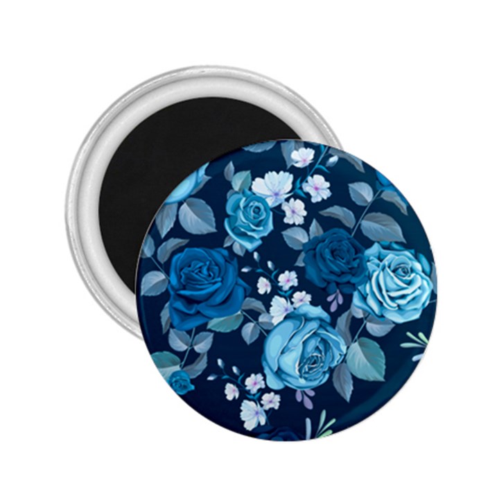 Blue Floral Print  2.25  Magnets