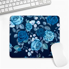 Blue Floral Print  Large Mousepads by designsbymallika