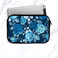 Blue Floral Print  Apple Ipad Mini Zipper Cases by designsbymallika