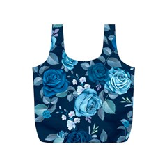 Blue Floral Print  Full Print Recycle Bag (s) by designsbymallika