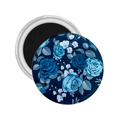 Blue Floral Print  2 25  Magnets by designsbymallika