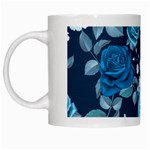 Blue Floral Print  White Mugs Left