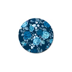 Blue Floral Print  Golf Ball Marker by designsbymallika