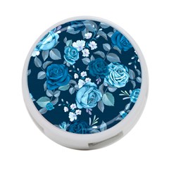 Blue Floral Print  4-port Usb Hub (one Side) by designsbymallika