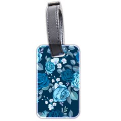 Blue Floral Print  Luggage Tag (two Sides) by designsbymallika