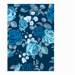 Blue Floral Print  Small Garden Flag (two Sides) by designsbymallika