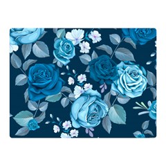 Blue Floral Print  Double Sided Flano Blanket (mini)  by designsbymallika