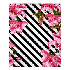 Pink Floral Stripes Shower Curtain 60  X 72  (medium)  by designsbymallika