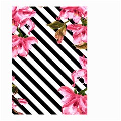 Pink Floral Stripes Small Garden Flag (two Sides) by designsbymallika