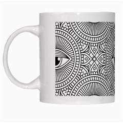 Eye Pattern White Mugs by designsbymallika