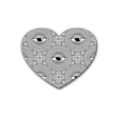 Eye Pattern Heart Coaster (4 Pack)  by designsbymallika