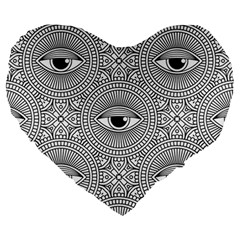 Eye Pattern Large 19  Premium Heart Shape Cushions by designsbymallika