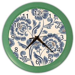 Baatik Print 5 Color Wall Clock by designsbymallika