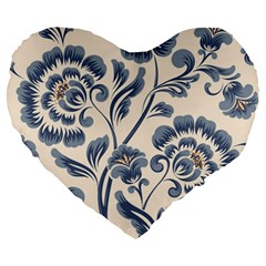 Baatik Print 5 Large 19  Premium Heart Shape Cushions by designsbymallika