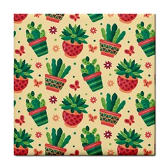 Cactus Love  Tile Coaster by designsbymallika