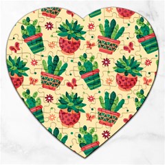 Cactus Love  Jigsaw Puzzle (heart) by designsbymallika