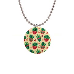 Cactus Love  1  Button Necklace by designsbymallika