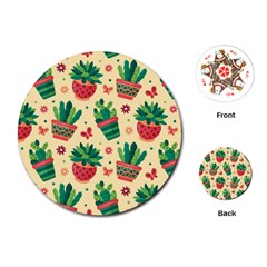 Cactus Love  Playing Cards Single Design (round) by designsbymallika