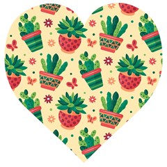 Cactus Love  Wooden Puzzle Heart by designsbymallika