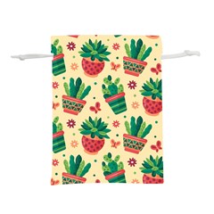 Cactus Love  Lightweight Drawstring Pouch (l) by designsbymallika