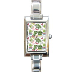 Cactus Love  Rectangle Italian Charm Watch by designsbymallika